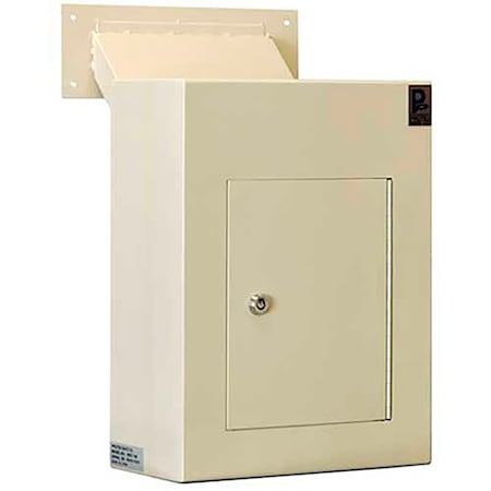 Protex Safe Protex Wall Depository Drop Box with Adjustable Chute - 6W x 12D x 16H, Beige WDC-160